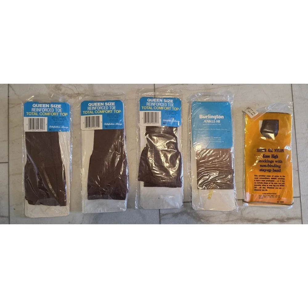 Vintage Kmart Burlington Pantsters Knee High Stockings Lot 5 Packs NOS 70s 80s